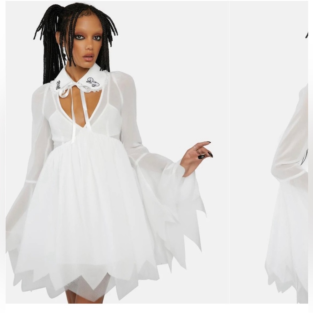 Halloween special! Dolls Kill x Hot Stuff Casper Embroidered Mini Babydoll Dress